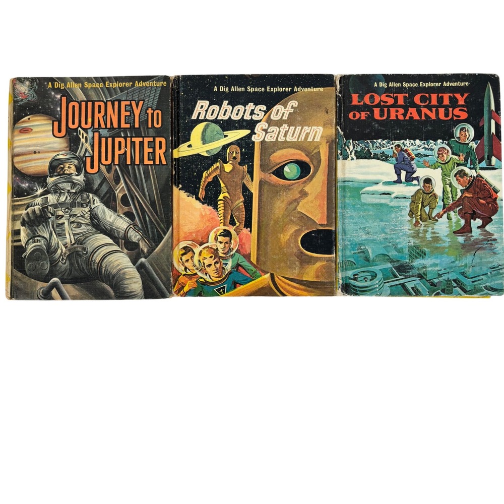 Vintage Dig Allen Space Explorer Adventure 3 Book Set Joseph Greene Sci-Fi 1960s